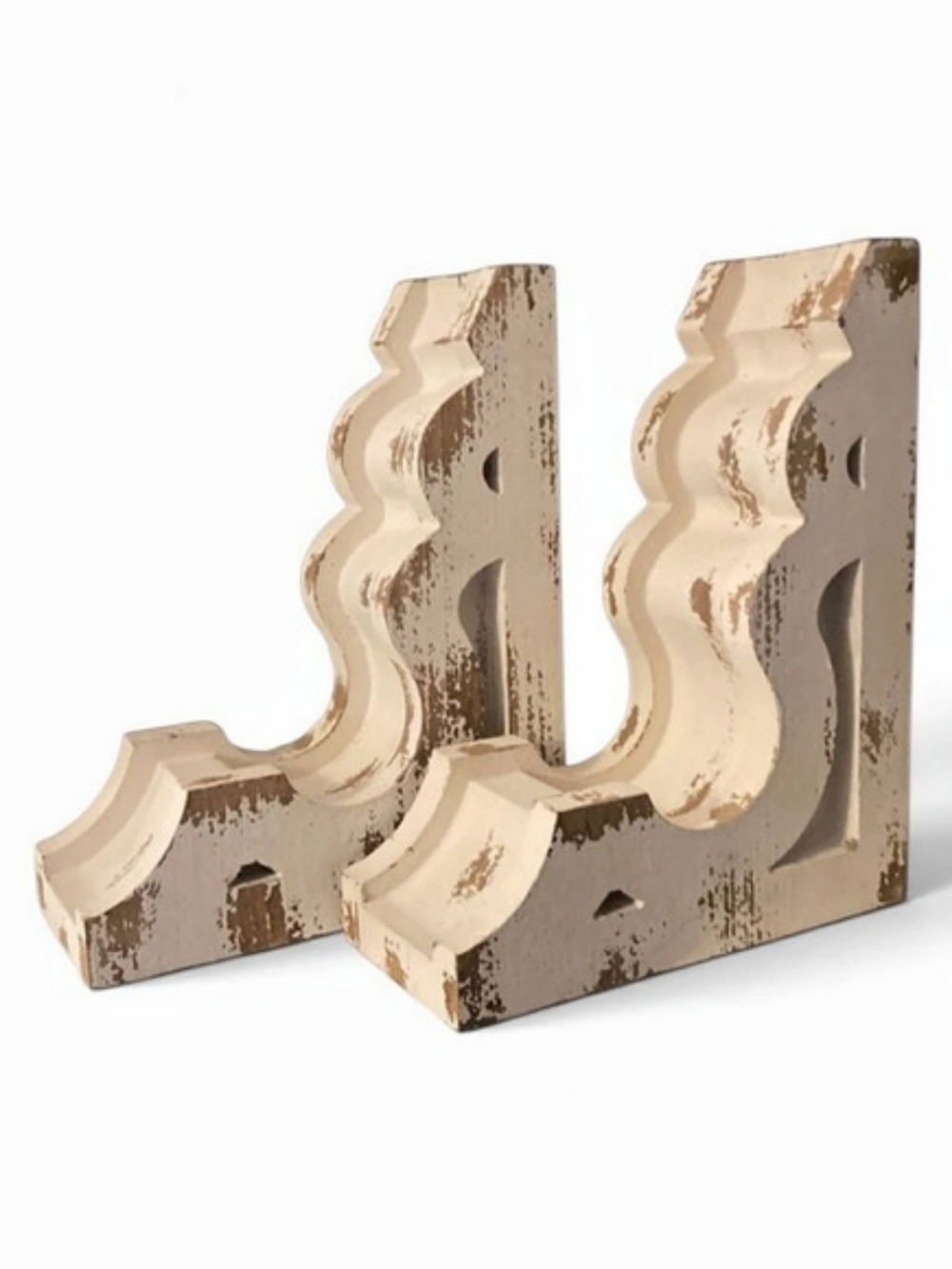 Magnolia Shelf Brackets – White Farmhouse Shabby Chic Decor